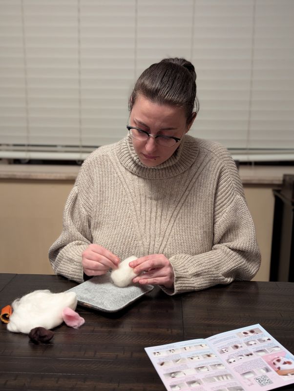 Kaitlin Doing Some Needle Felting