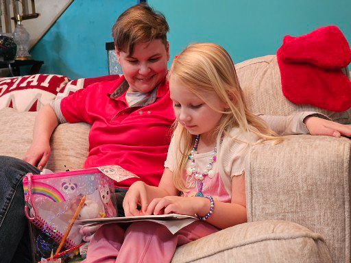 Stacey With Amanda's Second Cousin at Christmas