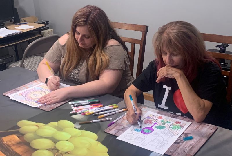 Jamie & Her Mom Coloring Together