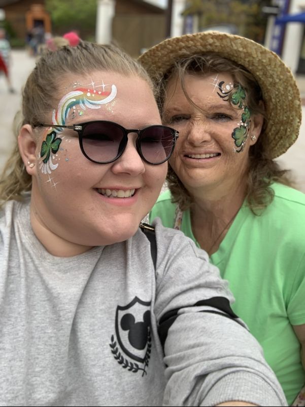 Michelle With David's Mom on St. Patrick's Day